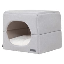 60cm Cube Linen-Look Dog Bed